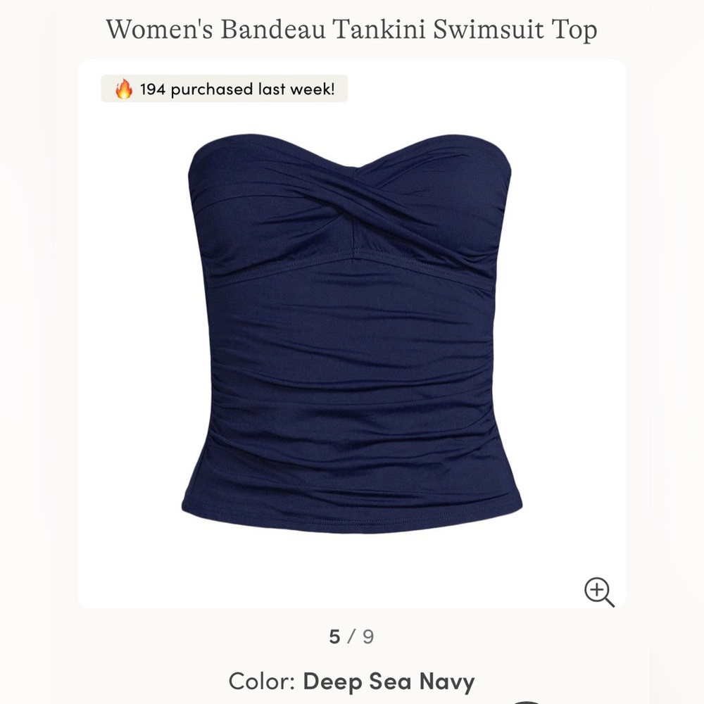 🌊 Deep Sea Navy tankini swim top only-RUNS SMALL! 🌊 NWT